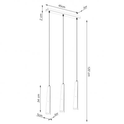 Lampa wisząca PRYSM 3L czarna (SL.1402)