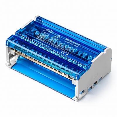 Czterobiegunowy modułowy blok rozdzielczy ShNK 4x15 szary (85144002)