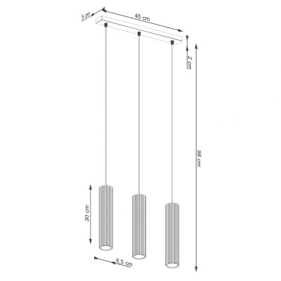 Lampa wisząca potrójna KARBON czarny SL.1575 Sollux  (SL.1575)