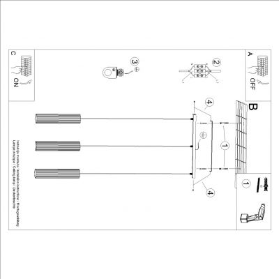 Lampa wisząca potrójna KARBON czarny SL.1575 Sollux  (SL.1575)