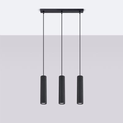 Lampa wisząca potrójna KARBON czarny SL.1575 Sollux  (SL.1575)