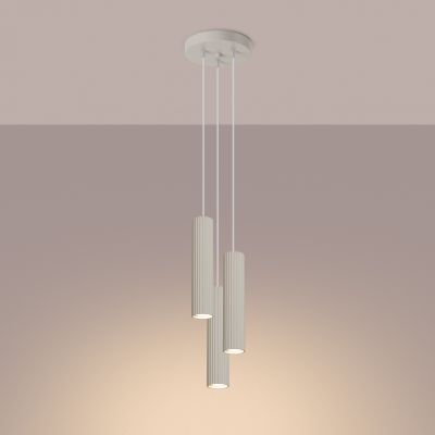 Lampa wisząca potrójna ryflowana KARBON beżowy SL.1595 Sollux  (SL.1595)