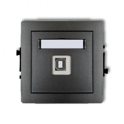 KARLIK DECO Mechanizm gniazda pojedynczego USB-AB 2.0 grafitowy 11DGUSB-3 (11DGUSB-3)