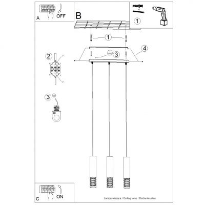 Sollux Lampa wisząca LAMI 3L biały (SL.1688)