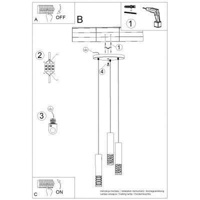 Sollux Lampa wisząca LAMI 3P biały (SL.1689)