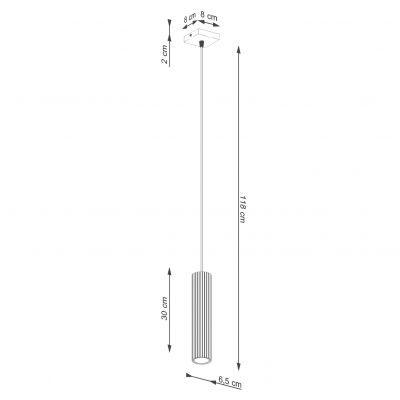 Lampa wisząca ryflowana KARBON  taupe  SL.1759 SOLLUX  (SL.1759)