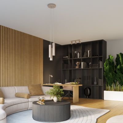 Plafon poczwórny ryflowany KARBON taupe SL.1765 SOLLUX  (SL.1765)