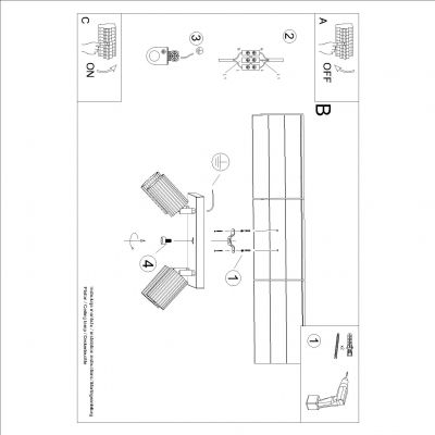 Plafon poczwórny ryflowany KARBON taupe SL.1769 SOLLUX  (SL.1769)