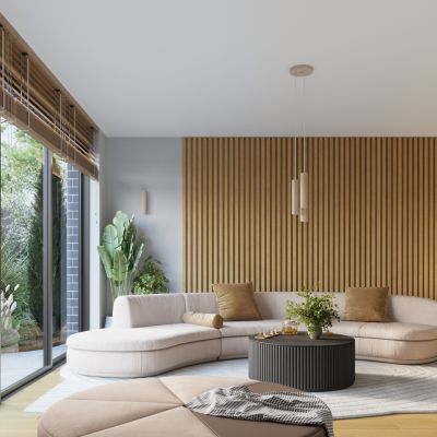 Plafon ryflowany KARBON 40cm taupe SL.1772 SOLLUX  (SL.1772)