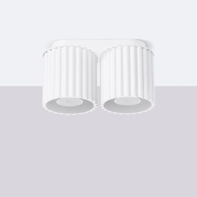 Plafon podwójny ryflowany AURA GU10 biały SL.1780 SOLLUX  (SL.1780)