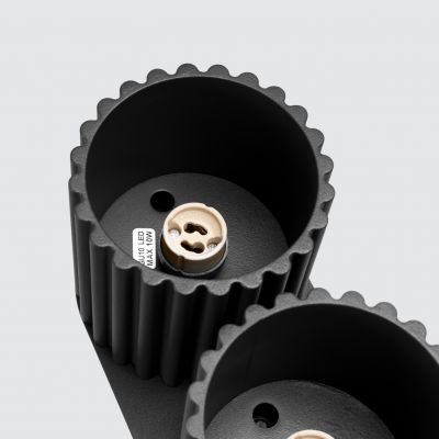 Plafon podwójny ryflowany AURA GU10 czarny  SL.1785 SOLLUX  (SL.1785)