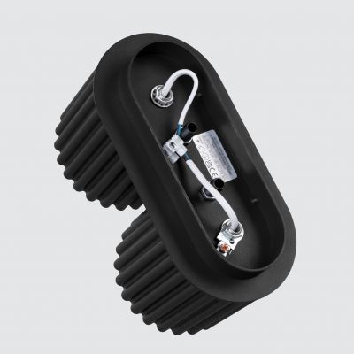 Plafon podwójny ryflowany AURA GU10 czarny  SL.1785 SOLLUX  (SL.1785)