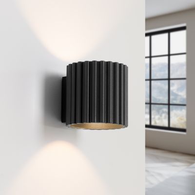 Kinkiet ryflowany AURA G9 czarny SL.1786 SOLLUX  (SL.1786)