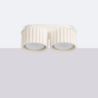 Plafon podwójny ryflowany AURA Gx53 beżowy SL.1793 SOLLUX  (SL.1793)