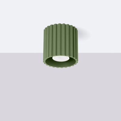 Plafon ryflowany AURA GU10 zielony oliwkowy SL.1794 SOLLUX  (SL.1794)