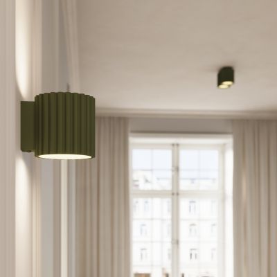 Plafon podwójny ryflowany AURA GU10 zielony oliwkowy SL.1795 SOLLUX  (SL.1795)
