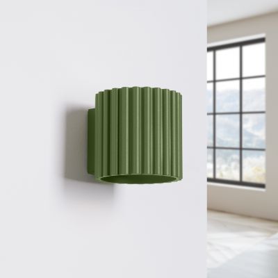 Kinkiet ryflowany AURA G9 zielony oliwkowy SL.1796 SOLLUX  (SL.1796)