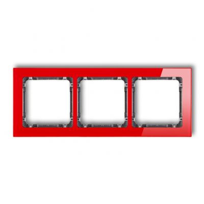KARLIK DECO Ramka uniwersalna potrójna - efekt szkła (ramka: czerwona; spód: grafitowy) czerwony 17-11-DRS-3 (17-11-DRS-3)