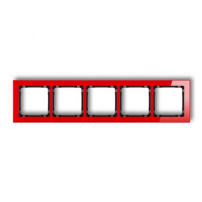 KARLIK DECO Ramka uniwersalna pięciokrotna - efekt szkła (ramka: czerwona; spód: czarny) czerwony 17-12-DRS-5 (17-12-DRS-5)