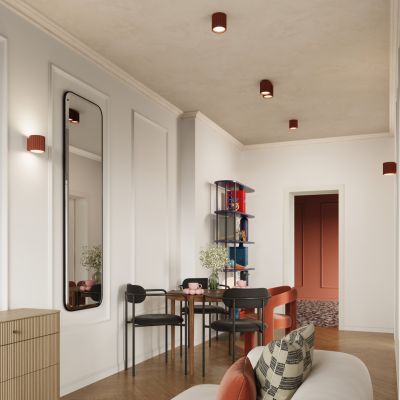 Kinkiet ryflowany AURA G9 ochra czerwona SL.1801 SOLLUX  (SL.1801)