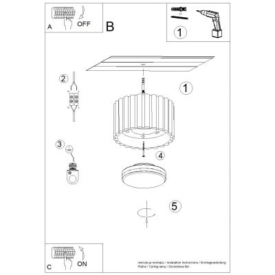  Plafon ryflowany AURA Gx53 mocca SL.1807 SOLLUX (SL.1807)