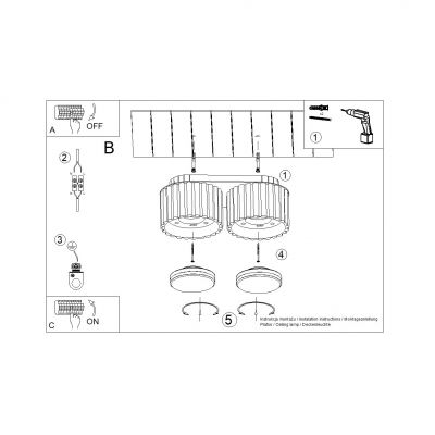 Plafon podwójny ryflowany AURA Gx53 mocca SL.1808 SOLLUX (SL.1808)