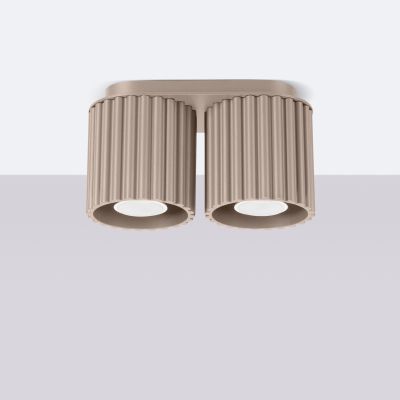 Plafon podwójny ryflowany AURA GU10 taupe SL.1815 SOLLUX  (SL.1815)