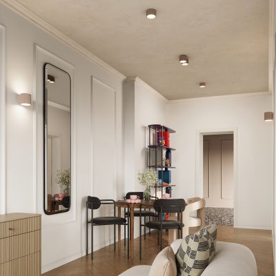 Plafon podwójny ryflowany AURA Gx53 taupe SL.1818 SOLLUX  (SL.1818)