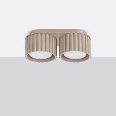 Plafon podwójny ryflowany AURA Gx53 taupe SL.1818 SOLLUX  (SL.1818)