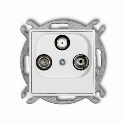 KARLIK MINI Gniazdo antenowe RTV-SAT przelotowe 10dB biały mat 25MGSP (25MGSP)