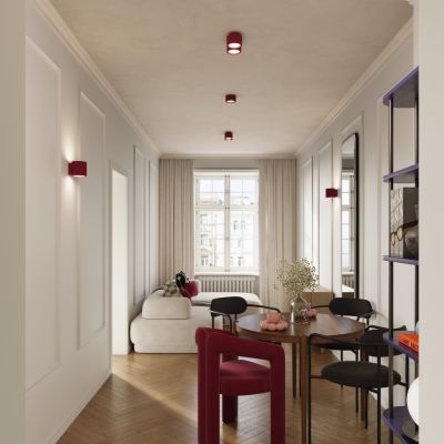 Plafon podwójny ryflowany AURA Gx53 burgundowy SL.1823 SOLLUX (SL.1823)