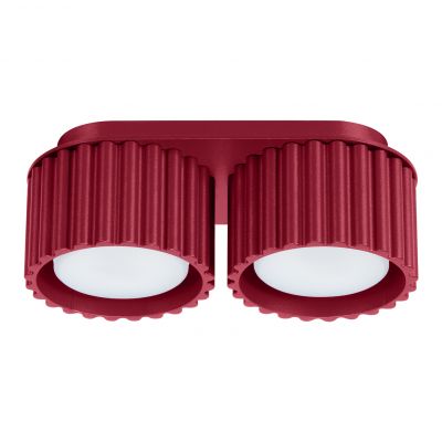 Plafon podwójny ryflowany AURA Gx53 burgundowy SL.1823 SOLLUX (SL.1823)