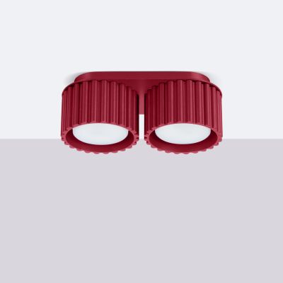 Plafon podwójny ryflowany AURA Gx53 burgundowy SL.1823 SOLLUX (SL.1823)
