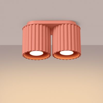 Plafon podwójny ryflowany AURA GU10 brzoskwiniowy SL.1825 SOLLUX  (SL.1825)