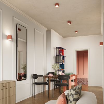 Plafon ryflowany AURA Gx53 brzoskwiniowy SL.1827 SOLLUX  (SL.1827)