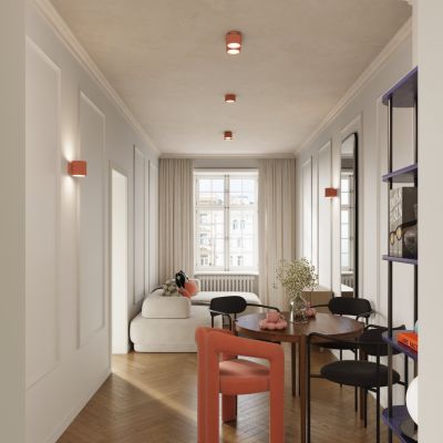 Plafon podwójny ryflowany AURA Gx53 brzoskwiniowy SL.1828 SOLLUX  (SL.1828)