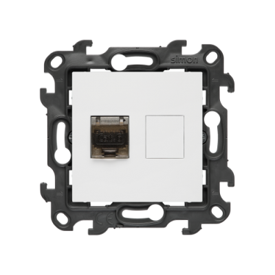 Simon 24 Gniazdo komputerowe pojedyncze RJ45 kat. 6 ekranowane biały N61E.01/11 (N61E.01/11)