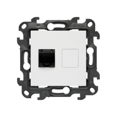 Simon 24 Gniazdo komputerowe pojedyncze RJ45 kat. 6 biały N61.01/11 (N61.01/11)