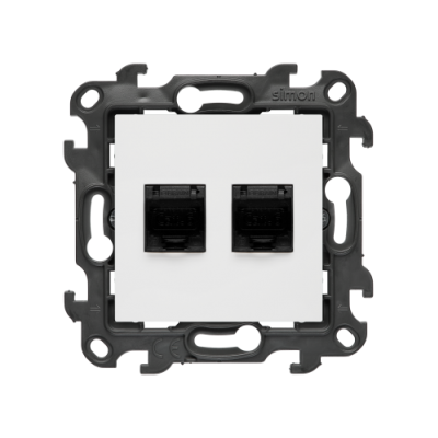 Simon 24 Gniazdo komputerowe podwójne RJ45 kat. 6 biały N62.01/11 (N62.01/11)