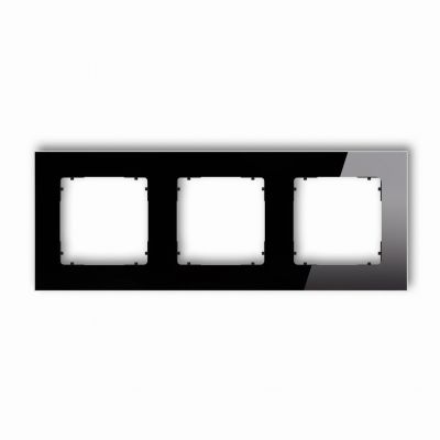 KARLIK ICON Ramka potrójna kwadratowa - efekt szkła (ramka: czarna; spód: czarny) czarny 12-12-IRSK-3 (12-12-IRSK-3)