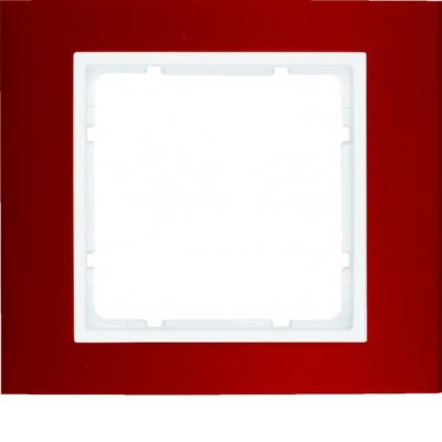 BERKER B.3 Ramka pojedyncza aluminium czerwony/biała 10113022 HAGER (10113022)