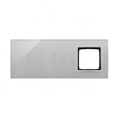 Simon 54 Touch Panel dotykowy S54 Touch 3 moduły 2 pola dotykowe pionowe + 4 pola dotykowe + 1 otwór na osprzęt S54 srebrna mgła DSTR3340/71 (DSTR3340/71)
