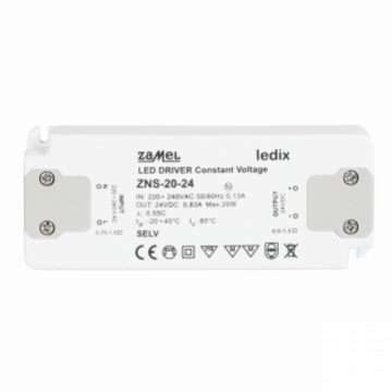 ZASILACZ LED SLIM 24V DC 20W TYP: ZNS-20-24 LDX10000152 ZAMEL (LDX10000152)