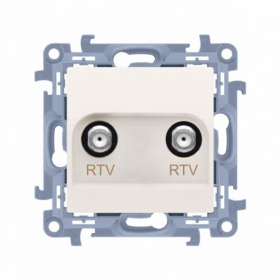 Simon 10 Gniazdo antenowe RTV-RTV  1x wejście: 5 ÷ 1000 MHz krem CAK2F.01/41 (CAK2F.01/41)