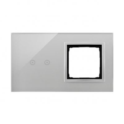 Simon 54 Touch Panel dotykowy S54 Touch 2 moduły 2 pola dotykowe poziome + 1 otwór na osprzęt S54 srebrna mgła DSTR220/71 (DSTR220/71)