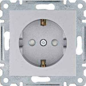 lumina Gniazdo SCHUKO z przesłoną styków, srebrny (WL1062)
