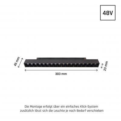 SYSTEM SHIFT GRID M oprawa lampa na szynoprzewód 303x23x42mm 17W 35st czarny WLD+40012 (WLD+40012)