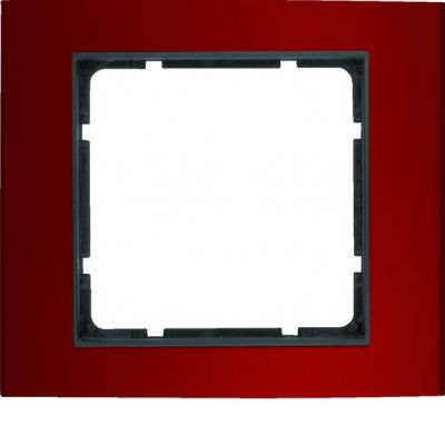 BERKER B.3 Ramka pojedyncza aluminium czerwony/antracyt 10113012 HAGER (10113012)