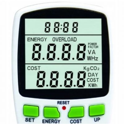 Dwutaryfowy watomierz, kalkulator energii z wyświetlaczem LCD, 2 oddzielne taryfy, wewnętrzny akumulator EM-1 ORNO (EM-1)