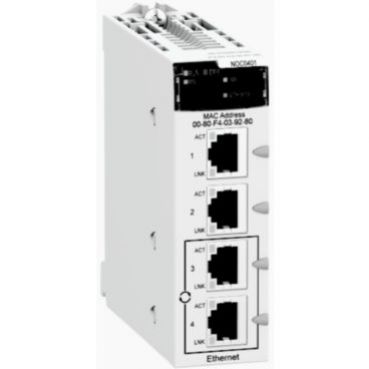 Modicon X80 moduł komunikacyjny Ethernet 4 x RJ45 10/100 BMXNOC0401 SCHNEIDER (BMXNOC0401)